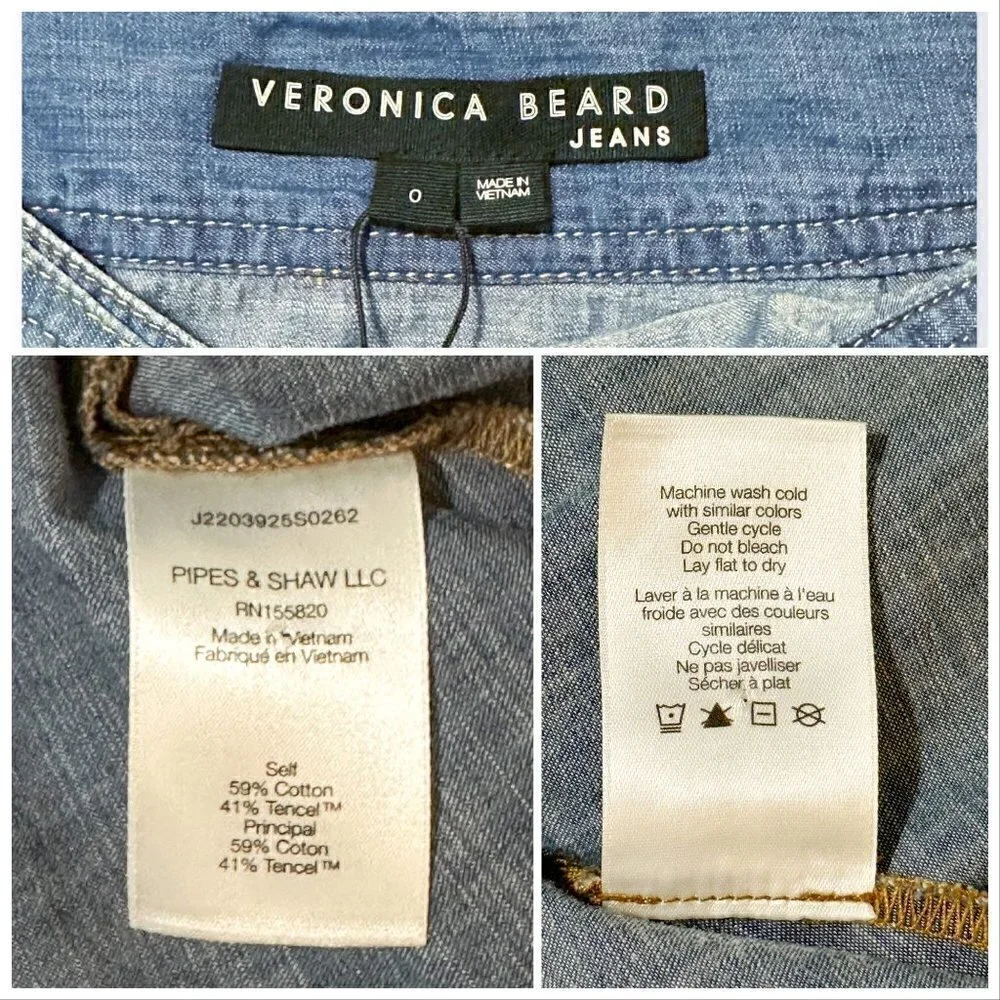 Veronica‎ beard Memphis Denim skirt, Size 0, NWT